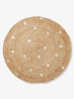 Enfant Meubles Boutique -Enfant Meubles Boutique tapis jute a pois dores